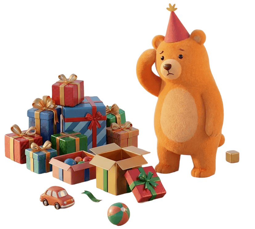 Bear with gift