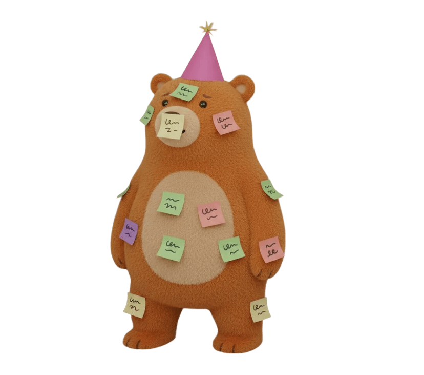 Bear with decorations